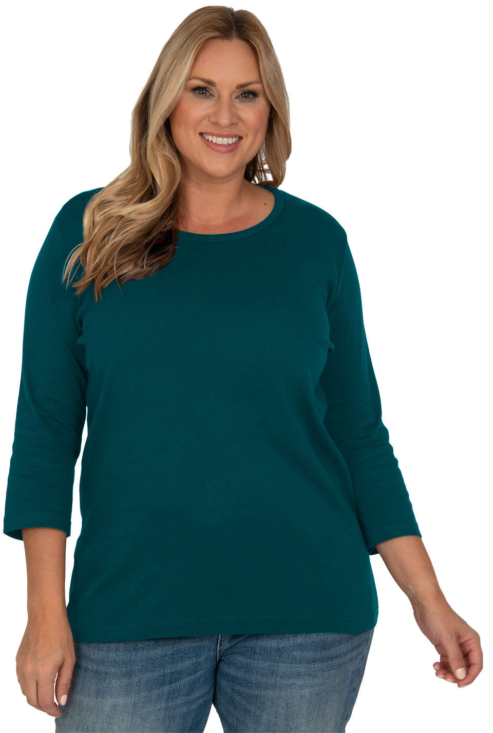 Round Neck 3/4 Sleeve Top