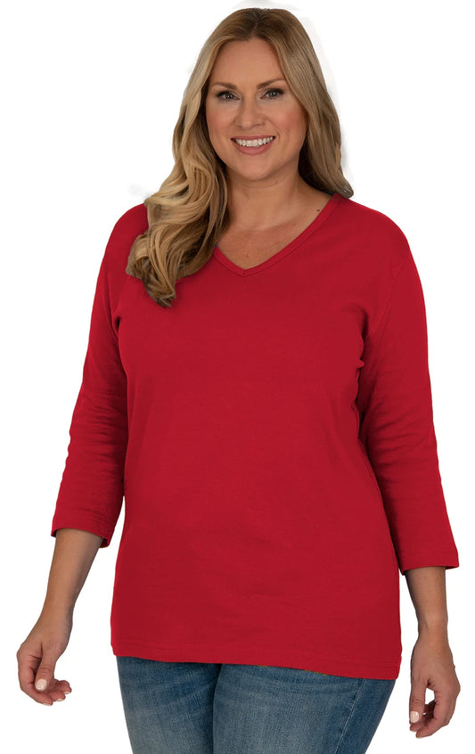 V-Neck 3/4 Sleeve Top