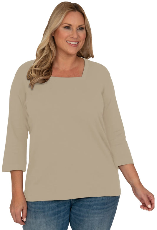 Square Neck 3/4 Top