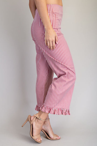 Ruffle Hem Straight Leg