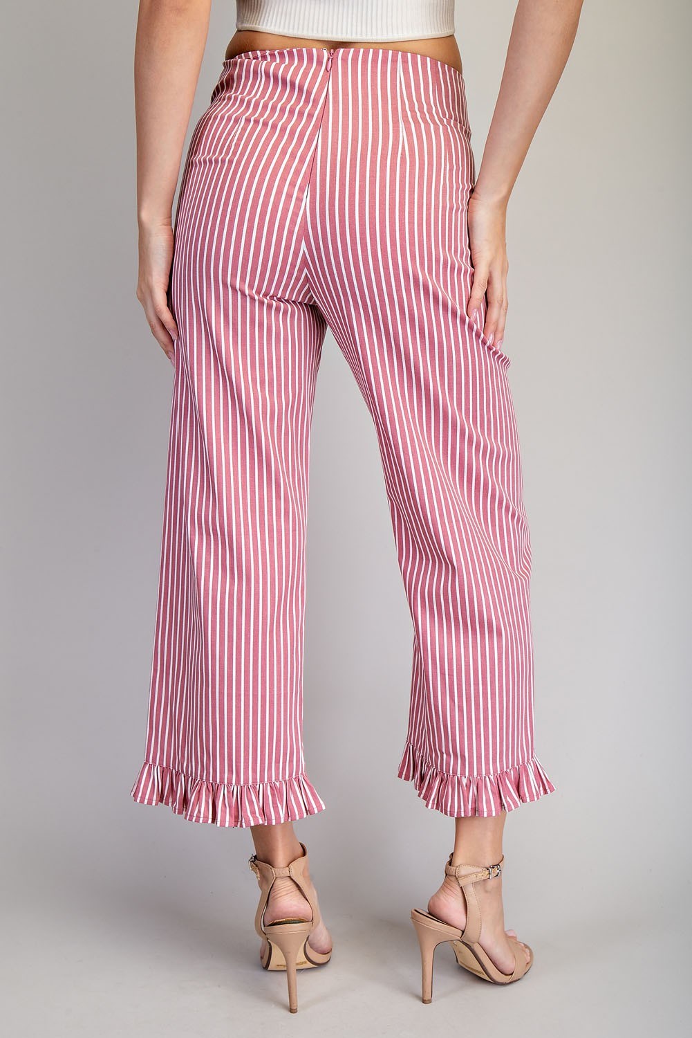 Ruffle Hem Straight Leg