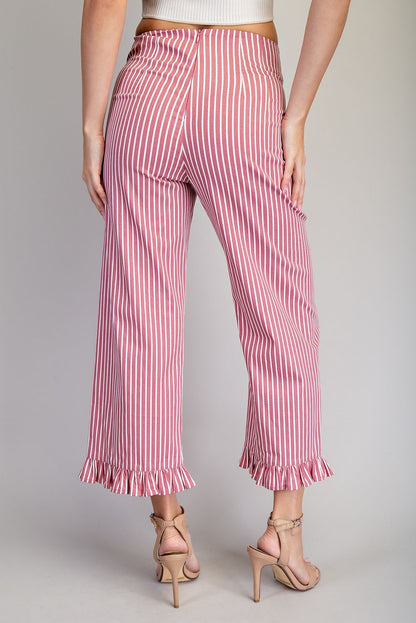 Ruffle Hem Straight Leg