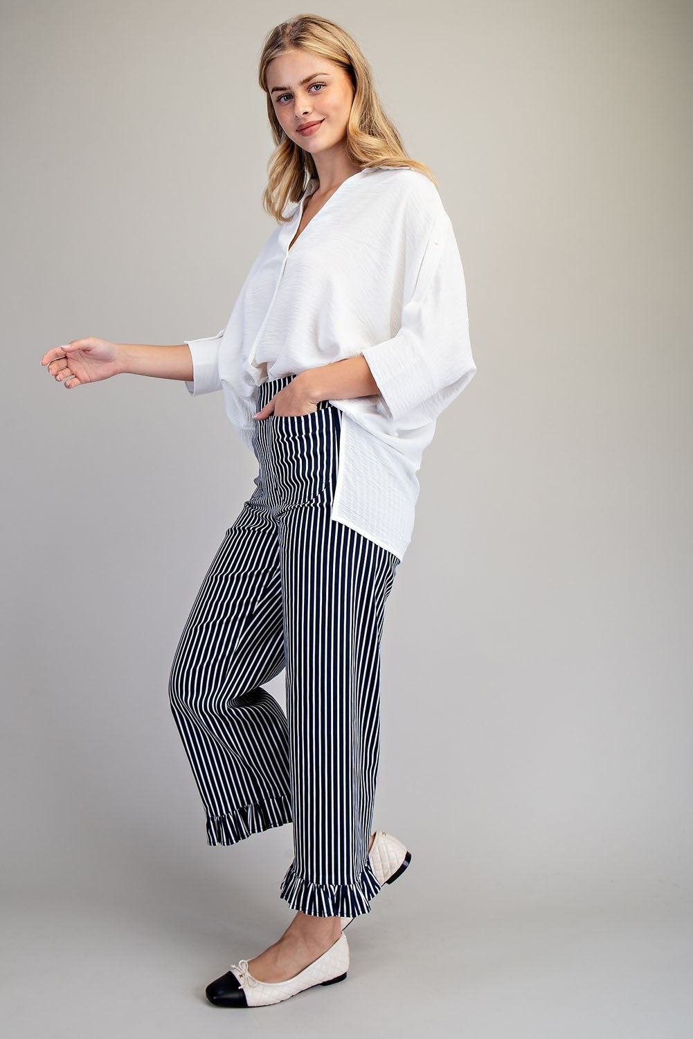 Crisp 3/4 Sleeve Blouse