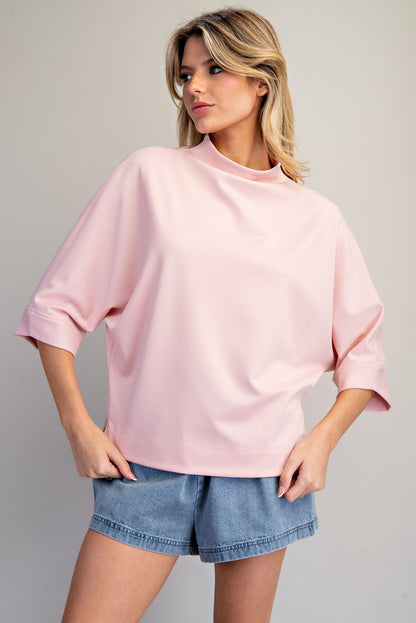 Mock Neck Half Sleeve Top