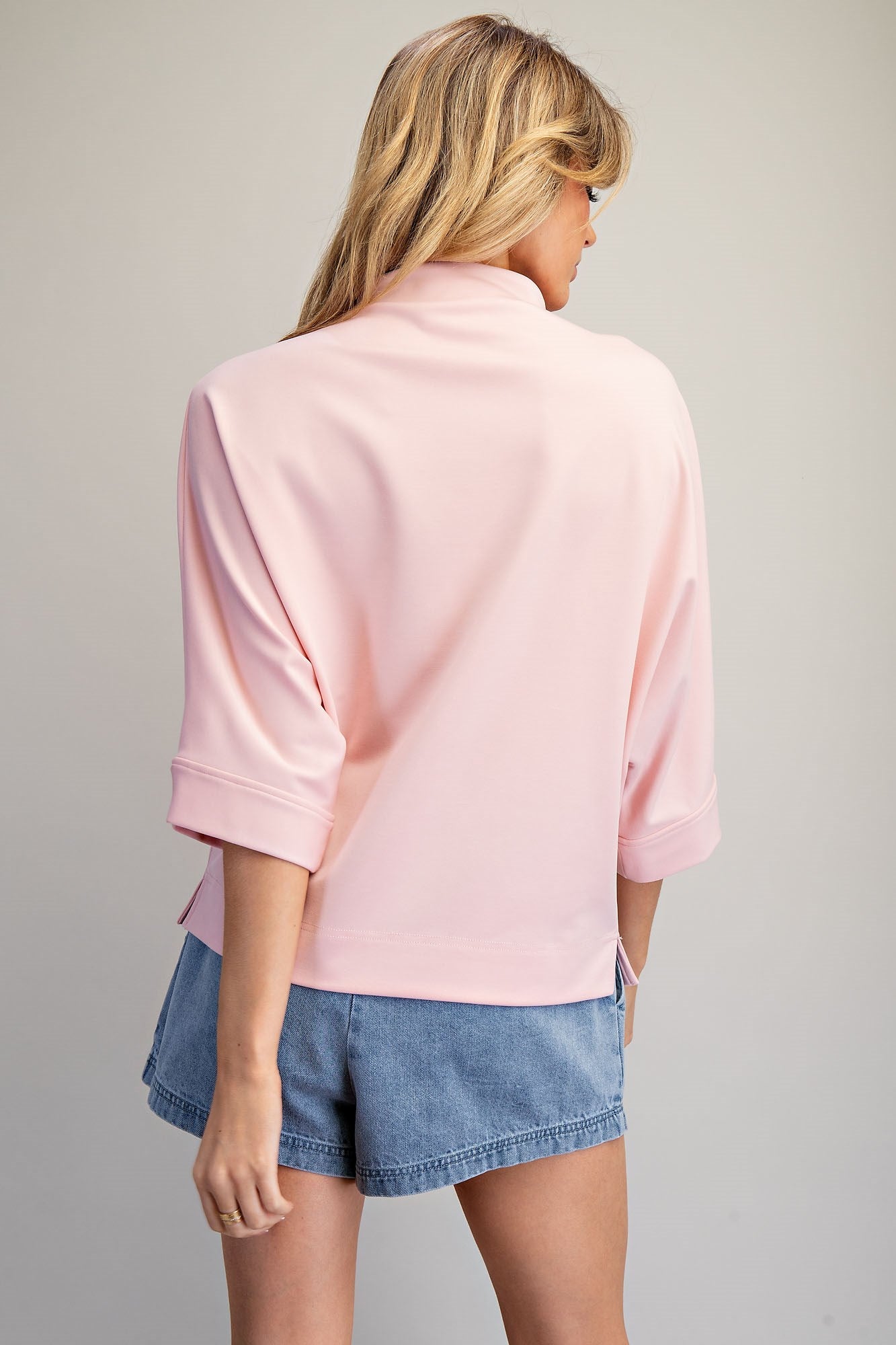 Mock Neck Half Sleeve Top