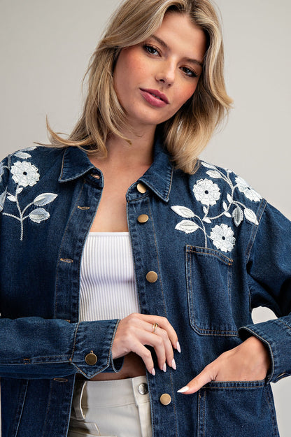 Floral Denim Jacket