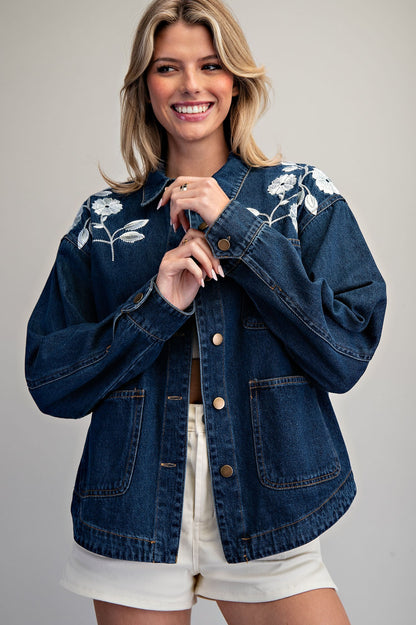 Floral Denim Jacket