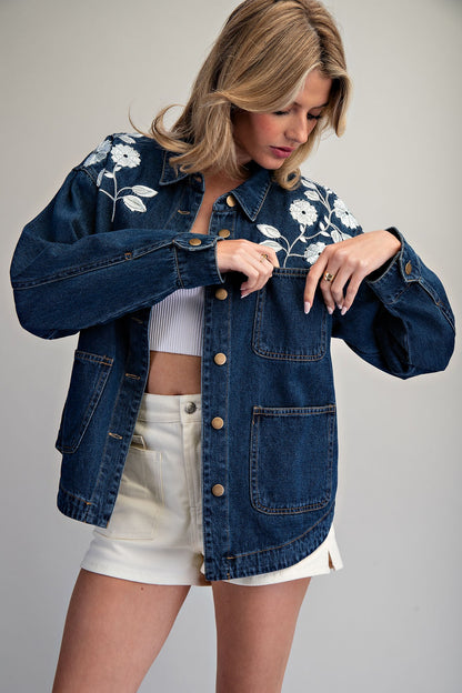Floral Denim Jacket