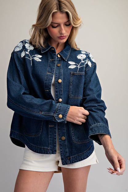 Floral Denim Jacket