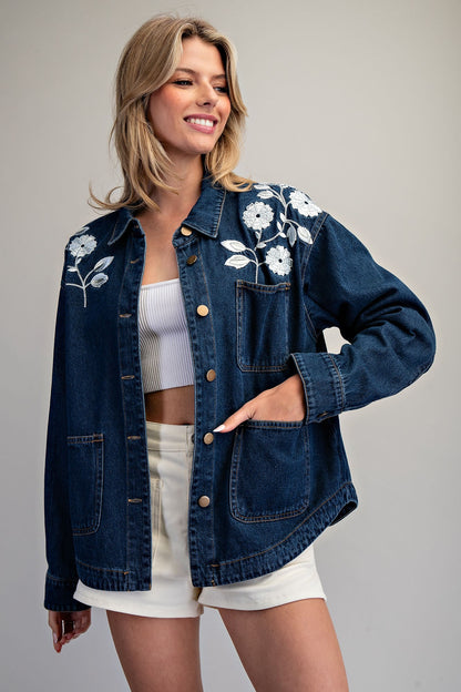 Floral Denim Jacket