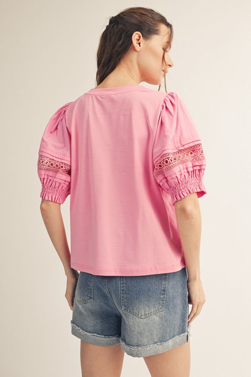 Eyelet Lace Pullover Top