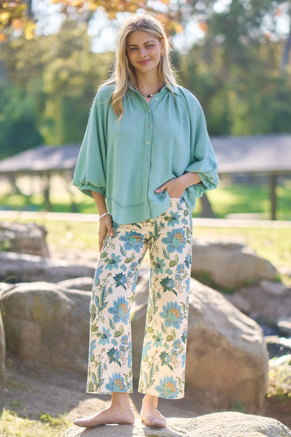 Cropped Ankle Floral Pants