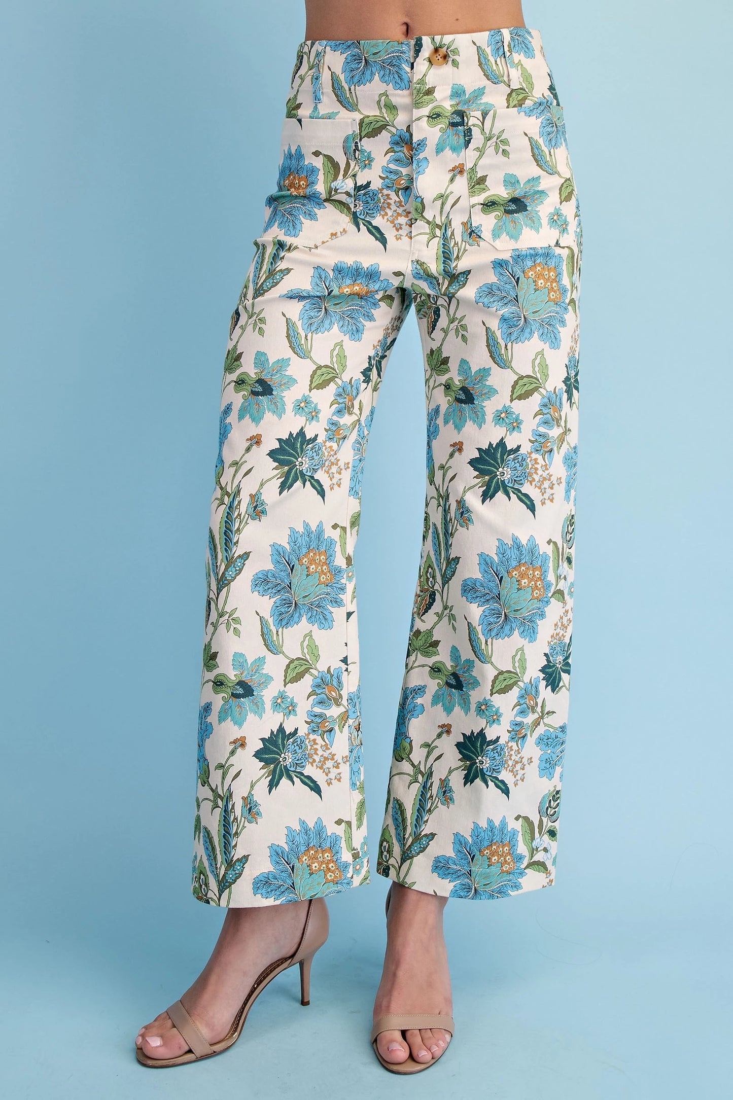 Cropped Ankle Floral Pants