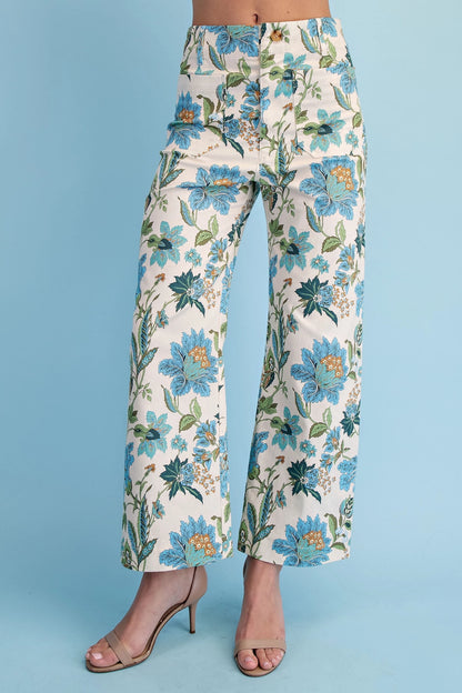 Cropped Ankle Floral Pants