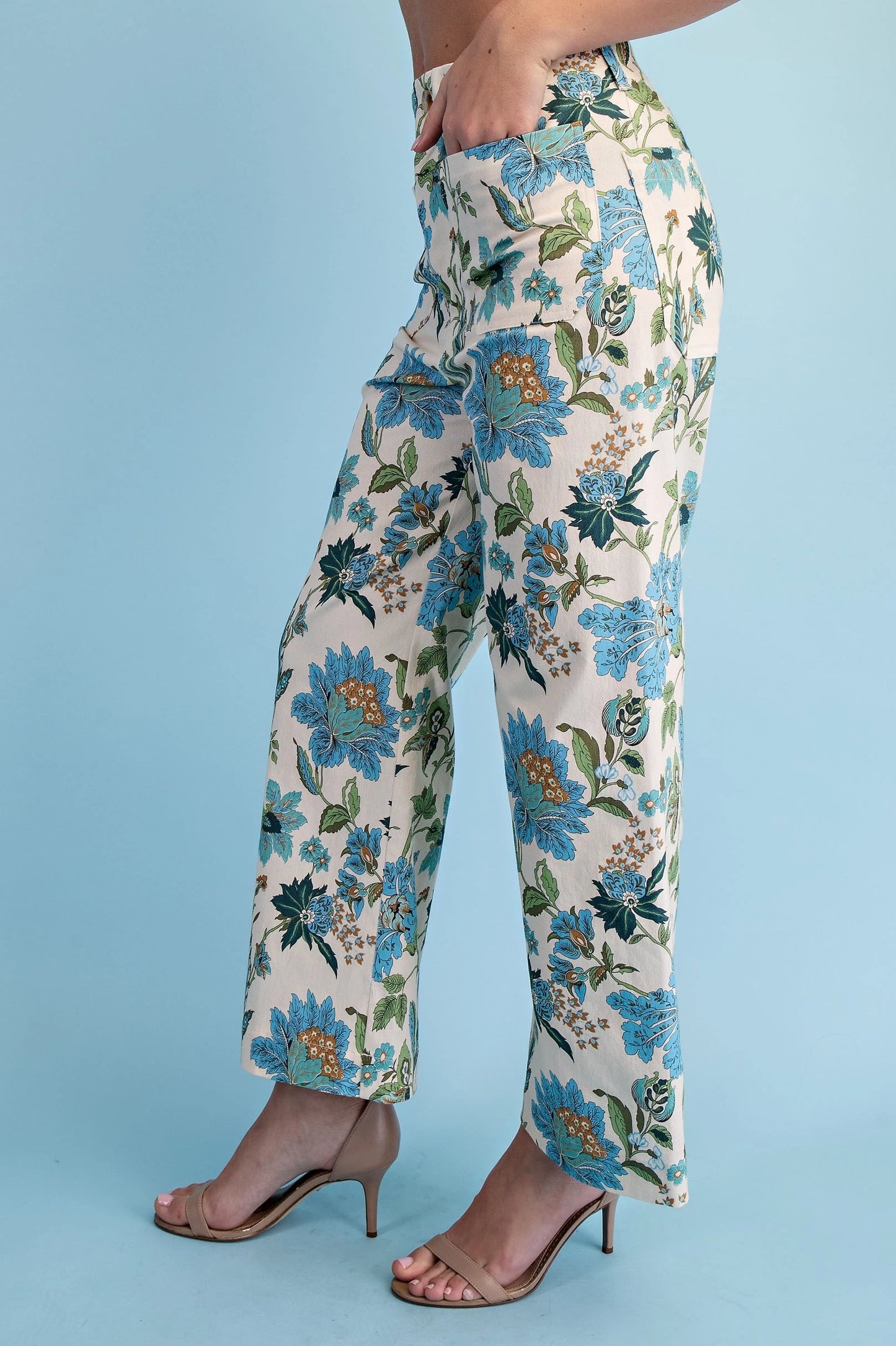 Cropped Ankle Floral Pants