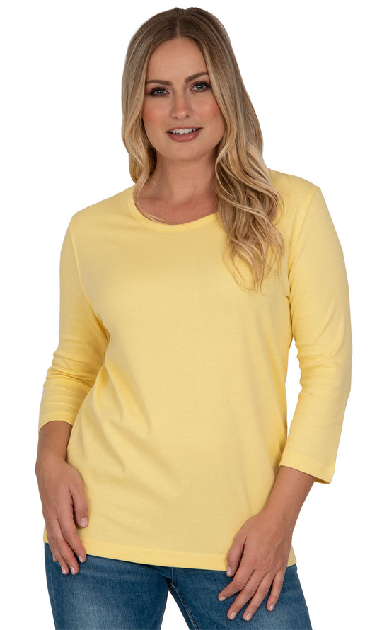 Round Neck 3/4 Sleeve Top