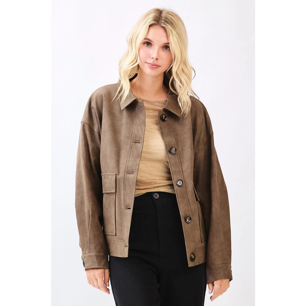 Button Front Shacket