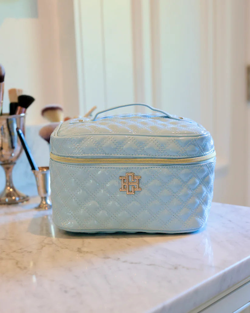 Hampton Train Case in Light Blue Patent