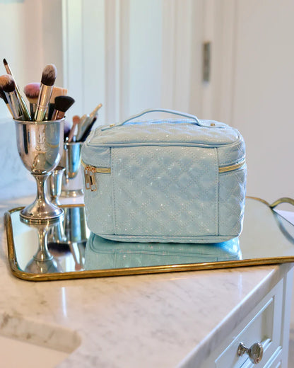 Hampton Train Case in Light Blue Patent