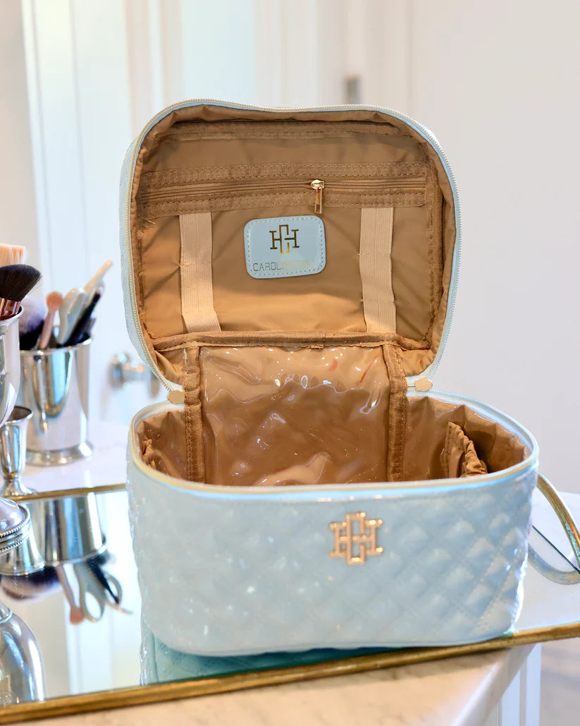 Hampton Train Case in Light Blue Patent