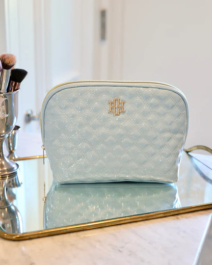 Capri Large Pouch in Light Blue Patent
