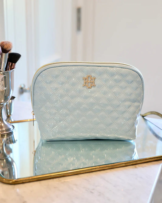 Capri Large Pouch in Light Blue Patent