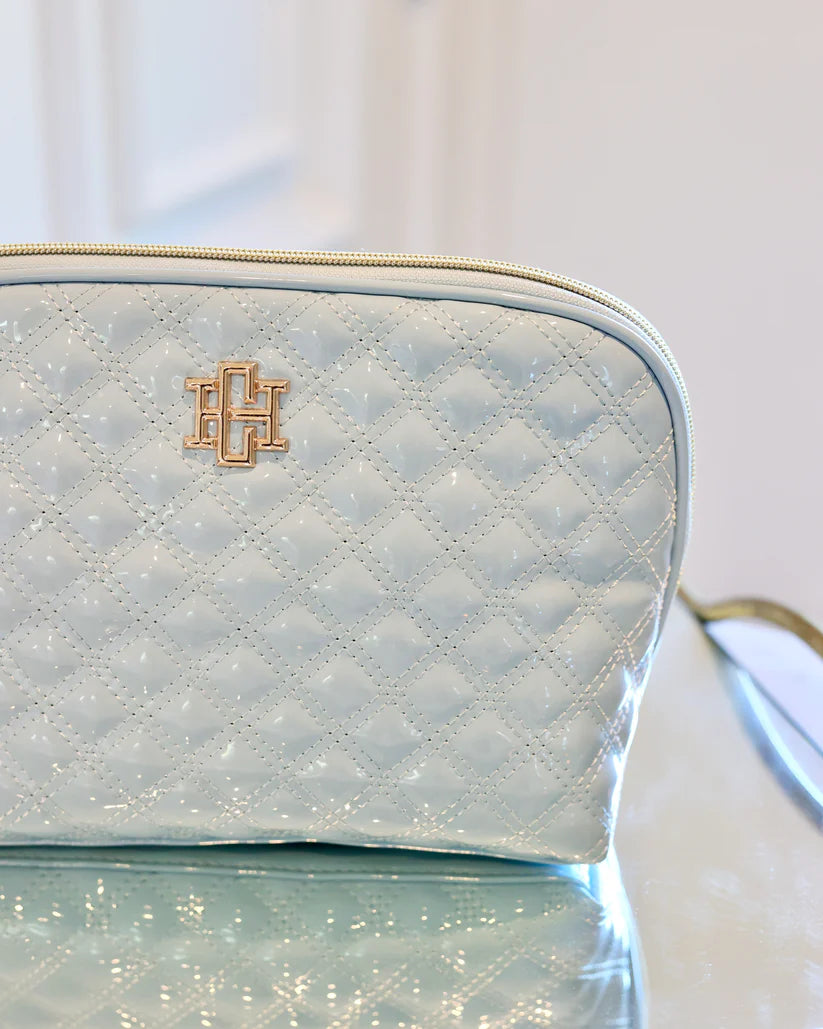 Capri Large Pouch in Light Blue Patent
