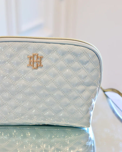 Capri Large Pouch in Light Blue Patent