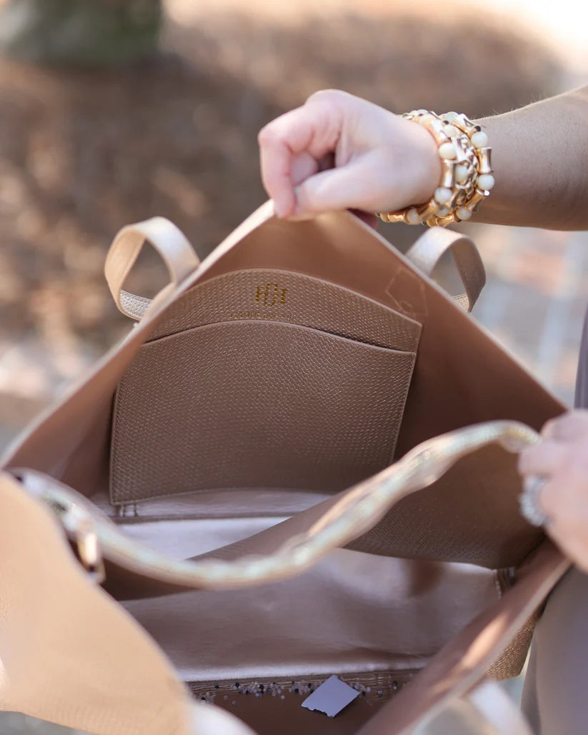 Heath Tote Bag in Woven Tan