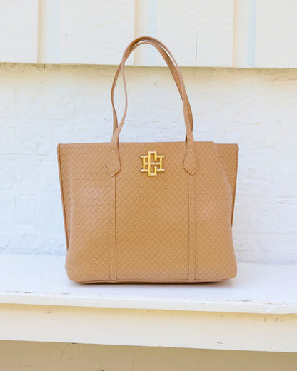 Heath Tote Bag in Woven Tan