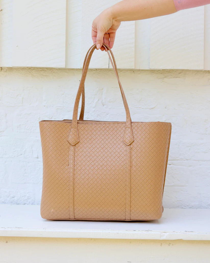 Heath Tote Bag in Woven Tan