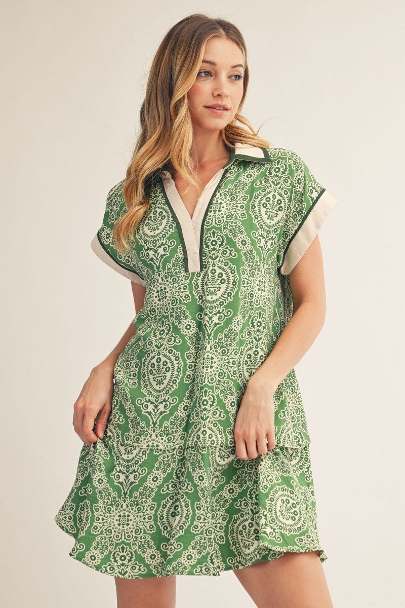 Baroque Drop Shoulder Dress