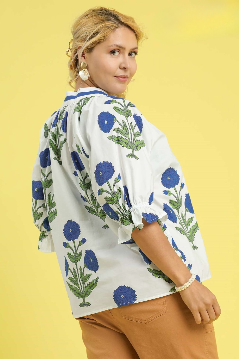Poplin Puff Sleeve Blouse