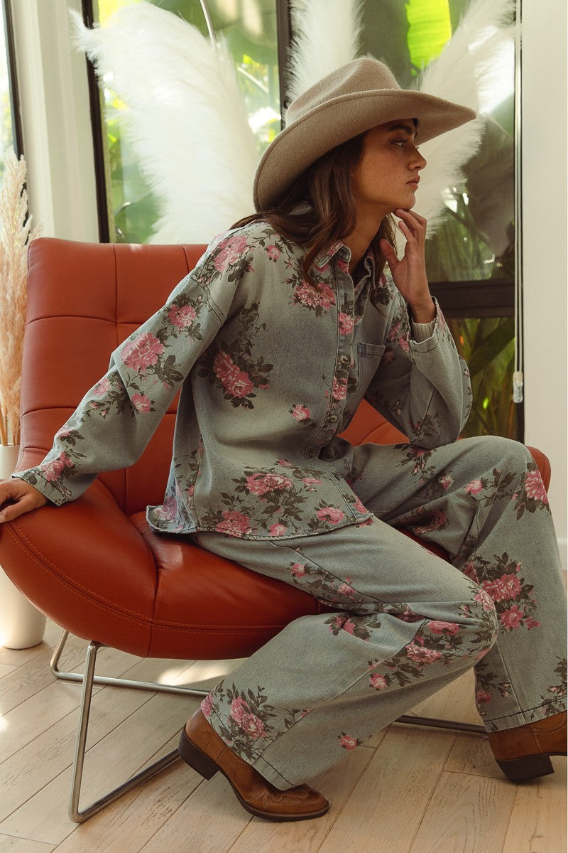 Flower Print Pants
