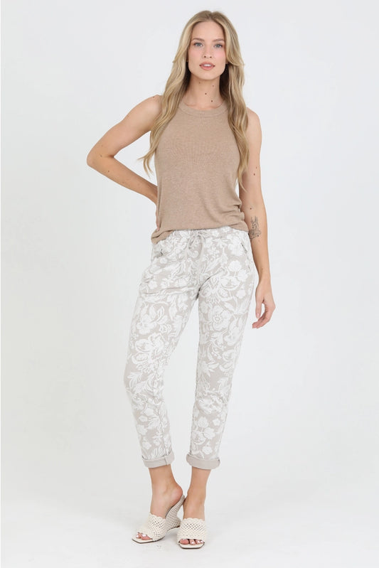 Floral Print Jogger Pants