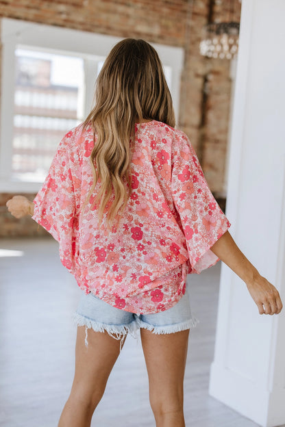 Minnie Floral Print Oversized Blouse