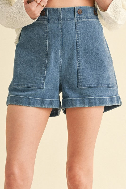 Denim Cargo Shorts
