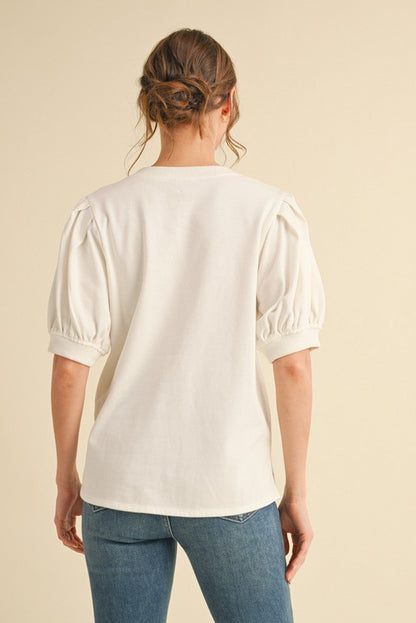 Cotton V-Neck Blouse