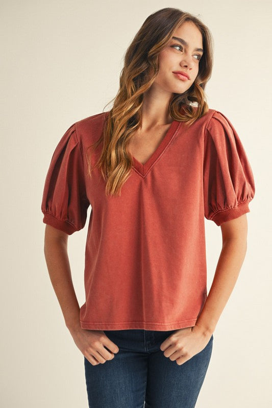 Cotton V-Neck Blouse