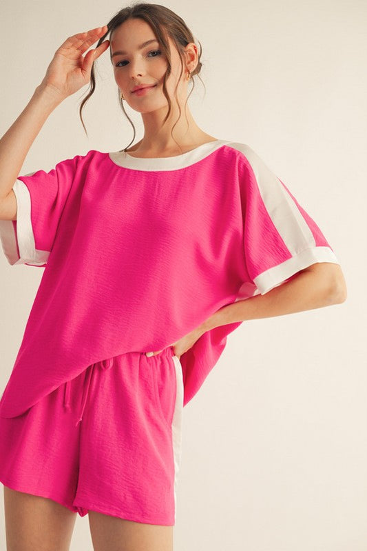 Dolman Sleeve Stripe Top
