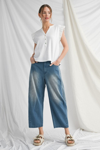 Denim Contrast Pants