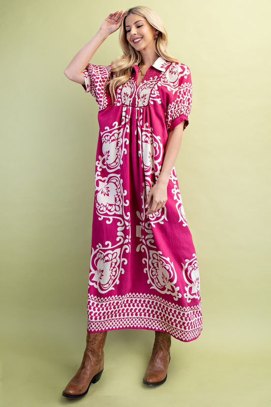 Puff Sleeve Midi Dress