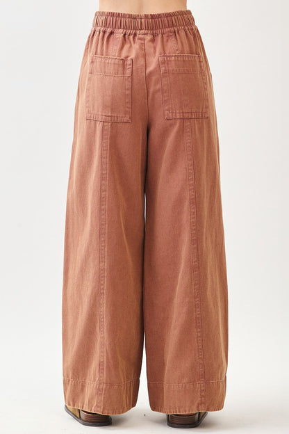 Wide Leg Twill Pants