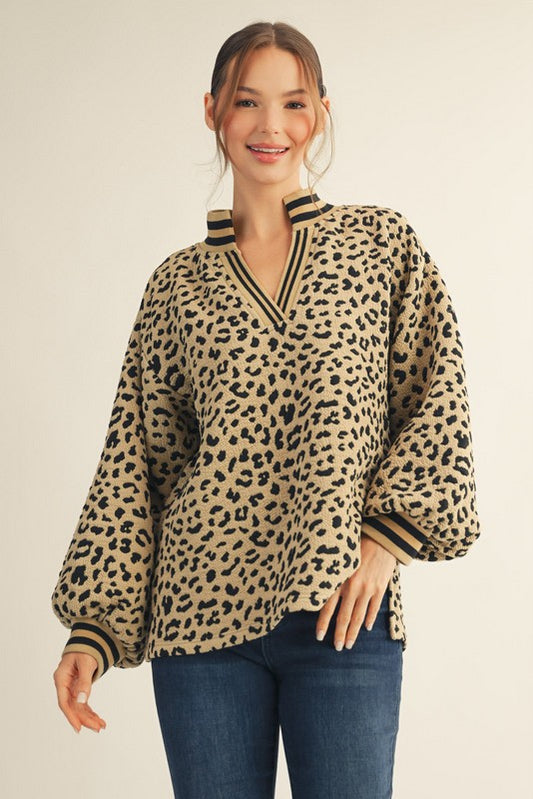 Puff Sleeve Leopard Top