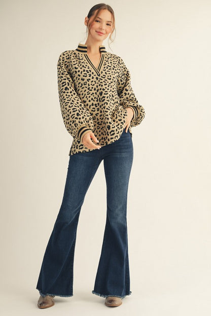 Puff Sleeve Leopard Top