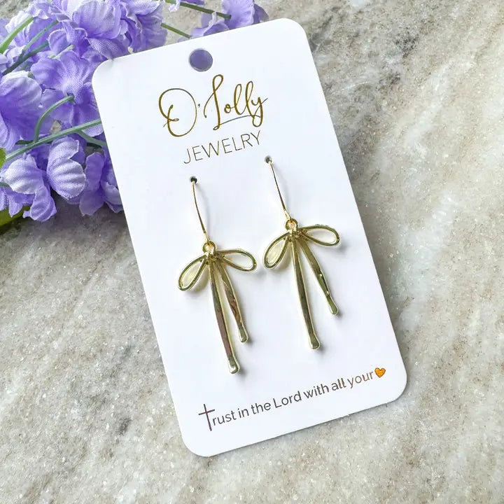 Gold Bow Earrings