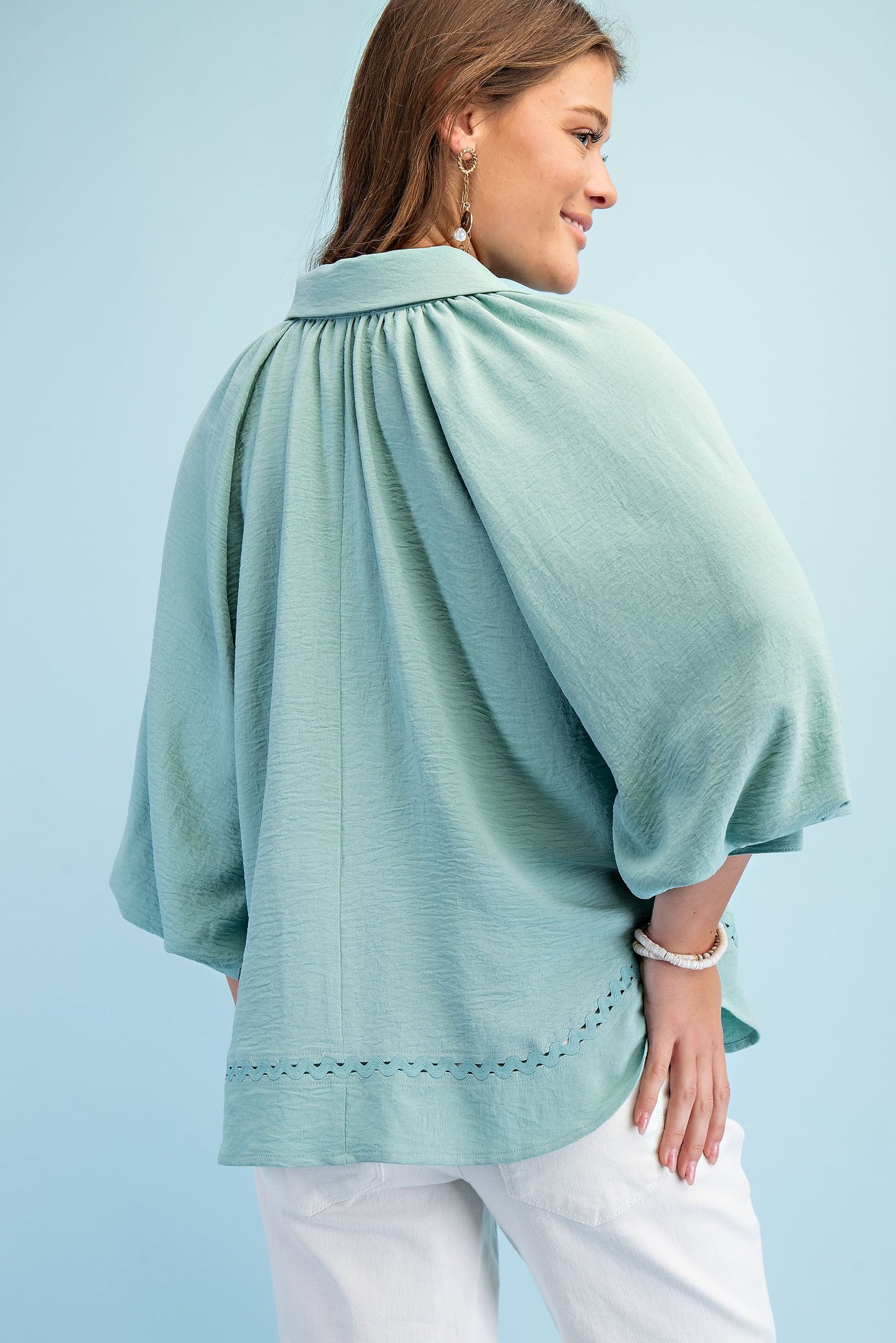 Ric-Rac Button Down Blouse