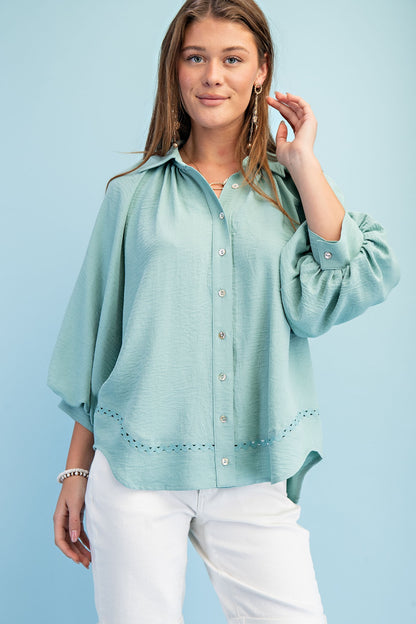 Ric-Rac Button Down Blouse
