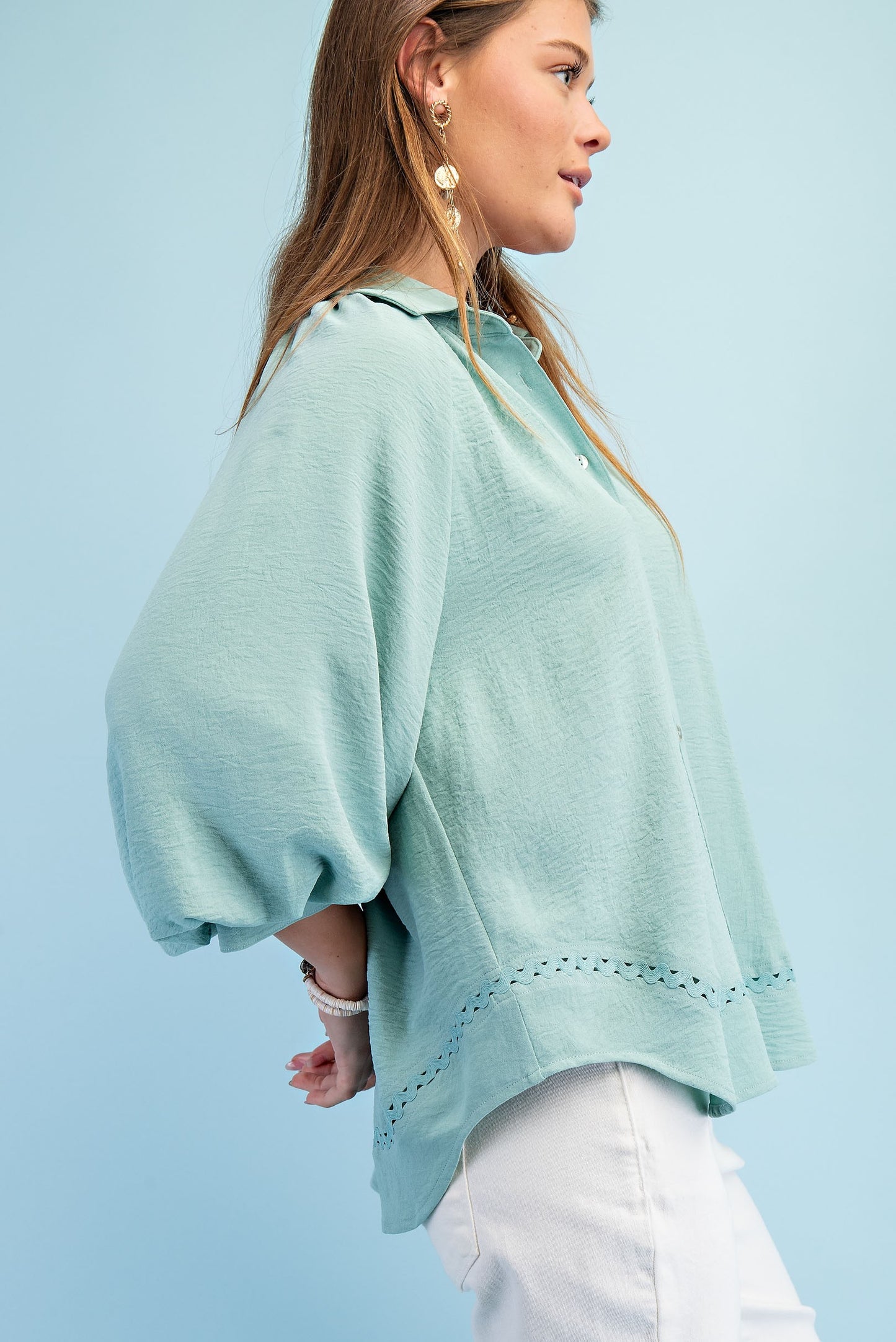 Ric-Rac Button Down Blouse