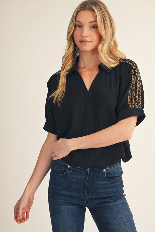 Textured Leopard Top